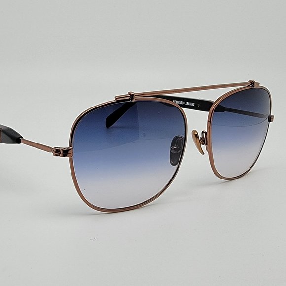 Westward Leaning Malcom No Middle 07 Rose Gold Frame Navy Blue Lens Sunglasses main image 10